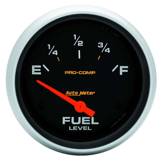 Fuel Level Gauge - Pro-Comp - 240-33 ohm - Electric - Analog - Short Sweep - 2-5/8 in Diameter - Black Face - Each