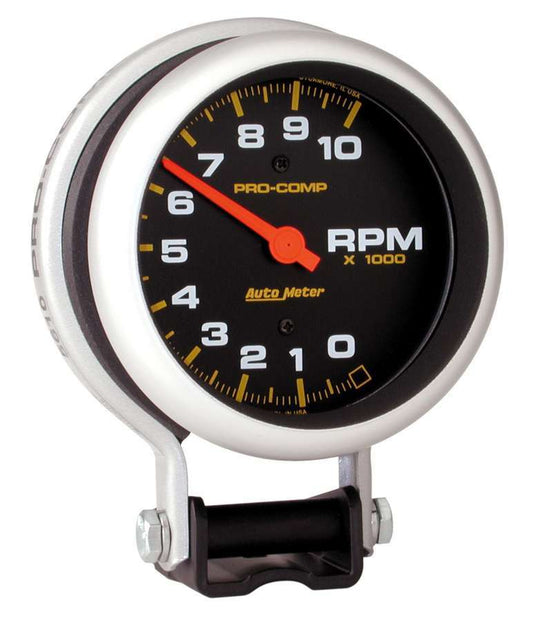 Tachometer - Pro-Comp - 10000 RPM - Electric - Analog - 3-3/4 in Diameter - Pedestal Mount - Black Face - Each