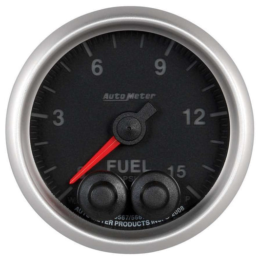 Fuel Pressure Gauge - Elite Series - 0-15 psi - Electric - Analog - Full Sweep - 2-1/16 in Diameter - Peak and Warn - Black Face - Each
