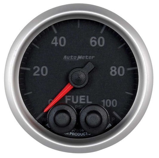 Fuel Pressure Gauge - Elite Series - 0-100 psi - Electric - Analog - Full Sweep - 2-1/16 in Diameter - Peak and Warn - Black Face - Each