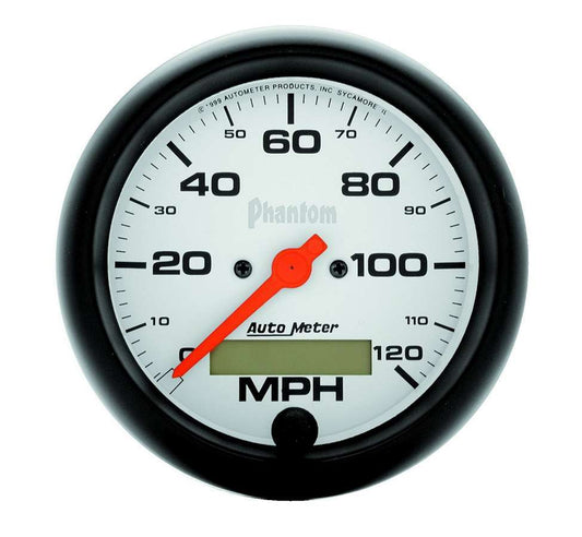 Speedometer - Phantom - 120 MPH - Electric - Analog - 3-3/8 in Diameter - Programmable - White Face - Each