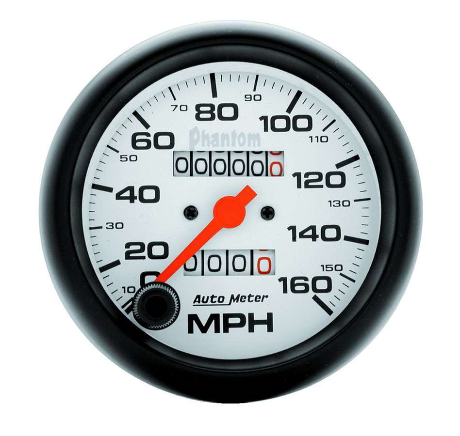 Speedometer - Phantom - 160 MPH - Mechanical - Analog - 3-3/8 in Diameter - White Face - Each