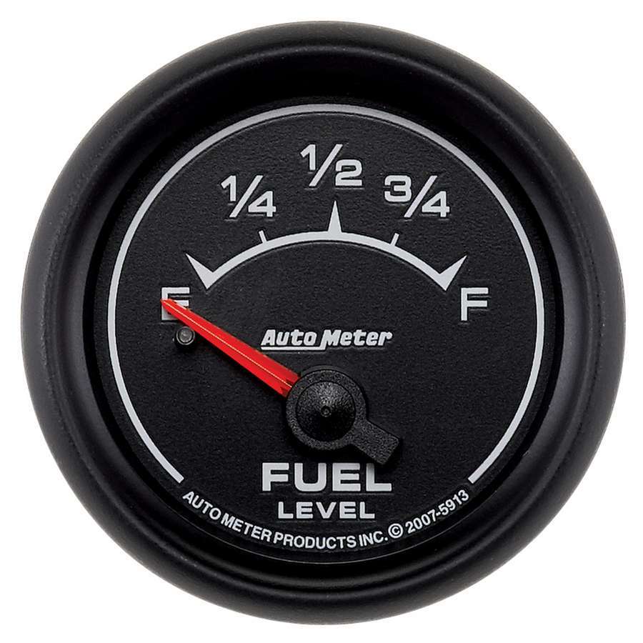 Fuel Level Gauge - ES - 0-90 ohm - Electric - Analog - Short Sweep - 2-1/16 in Diameter - Black Face - Each