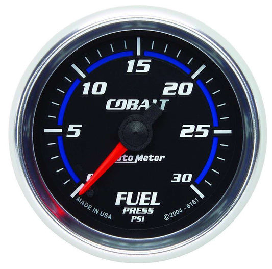 Fuel Pressure Gauge - Cobalt - 0-30 psi - Electric - Analog - Full Sweep - 2-1/16 in Diameter - Black Face - Each