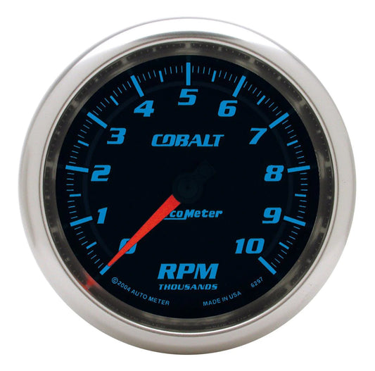Tachometer - Cobalt - 10000 RPM - Electric - Analog - 3-3/8 in Diameter - Dash Mount - Black Face - Each