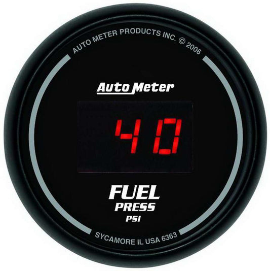 Fuel Pressure Gauge - Sport-Comp - 5-100 psi - Electric - Digital - 2-1/16 in Diameter - Black Face - Each