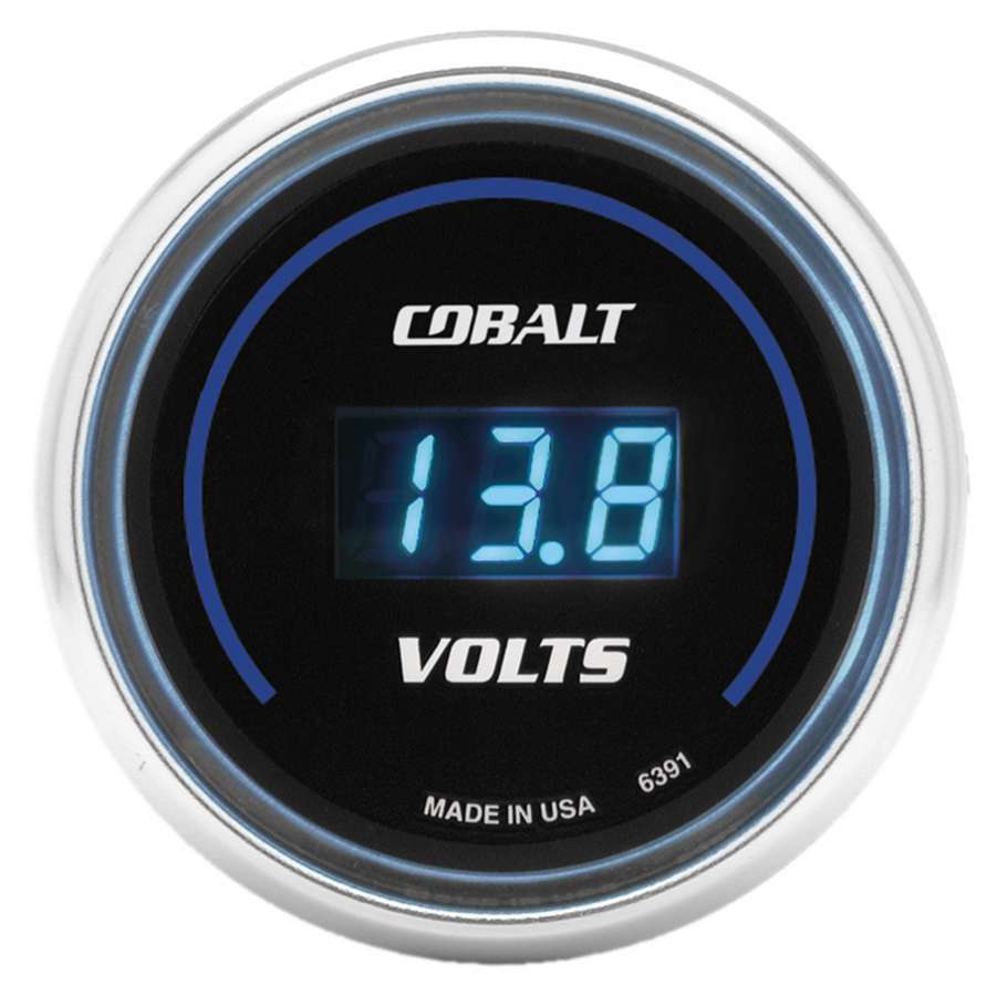 Voltmeter - Cobalt - 8-18V - Electric - Digital - 2-1/16 in Diameter - Black Face - Each