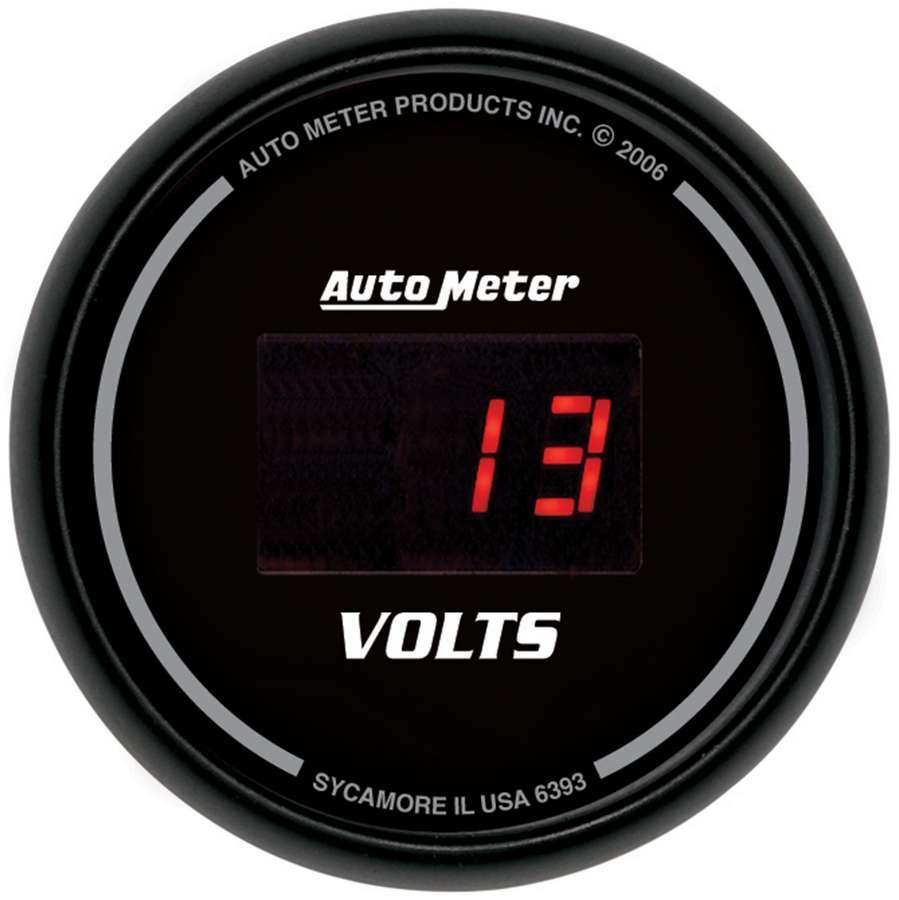 Voltmeter - Sport-Comp - 8-18V - Electric - Digital - 2-1/16 in Diameter - Black Face - Each