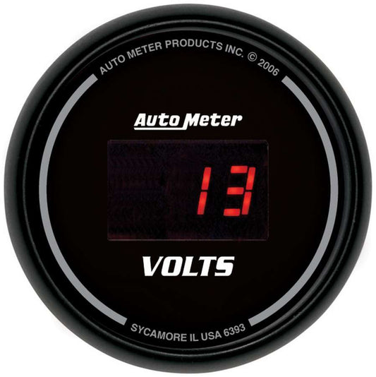 Voltmeter - Sport-Comp - 8-18V - Electric - Digital - 2-1/16 in Diameter - Black Face - Each