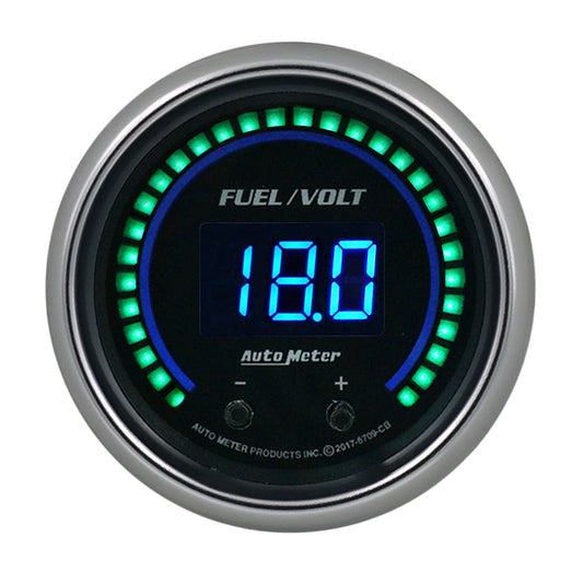 Combination Gauge - Cobalt Elite - Digital - Electric - Fuel Level / Voltmeter - 2-1/16 in Diameter - Black Face - Each