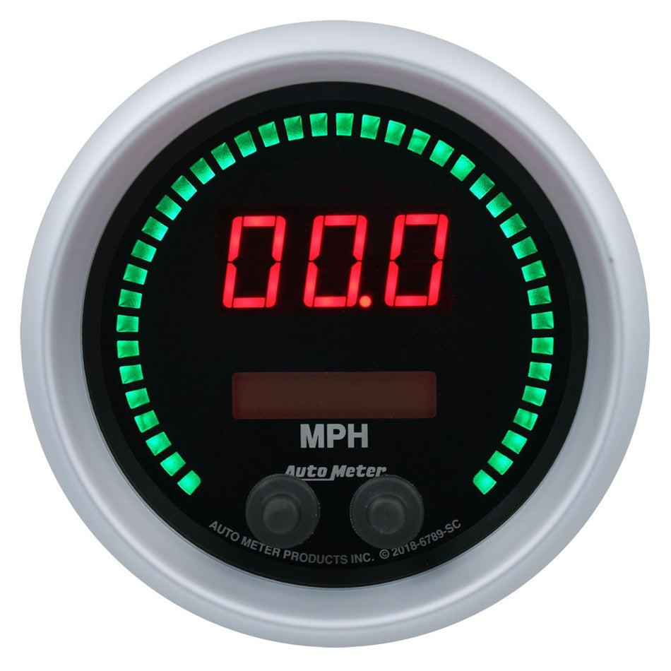 Speedometer - Sport-Comp Elite - Digital - Electric - 0-260 MPH - 3-3/8 in - Black Face - Each
