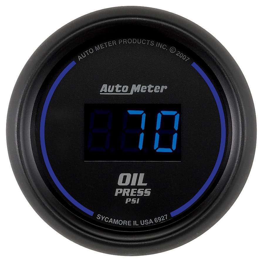 Oil Pressure Gauge - Cobalt - 5-100 psi - Electric - Digital - 2-1/16 in Diameter - Black Face - Each