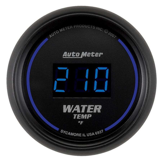 Water Temperature Gauge - Cobalt - 0-340 Degree F - Electric - Digital - 2-1/16 in Diameter - Black Face - Each