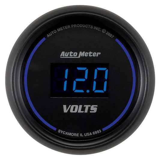 Voltmeter - Cobalt - 8-18V - Electric - Digital - 2-1/16 in Diameter - Black Face - Each