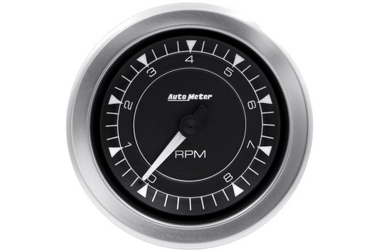 Tachometer - Chrono Series - 10000 RPM - Electric - Analog - 3-3/8 in Diameter - Dash Mount - Black Face - Each