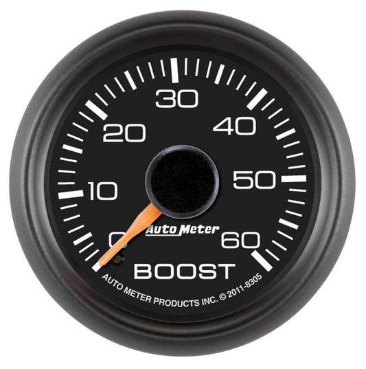 Boost Gauge - GM Factory Match - 0-60 psi - Mechanical - Analog - 2-1/16 in Diameter - Black Face - Each
