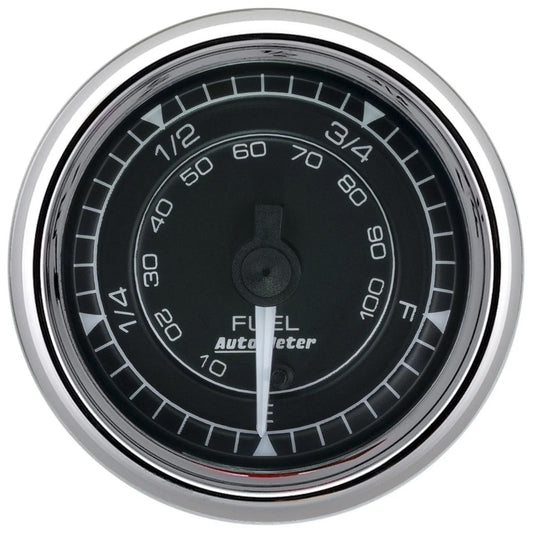 Fuel Level Gauge - Chrono Series - 0-280 ohm - Electric - Analog - Full Sweep - 2-1/16 in Diameter - Black Face - Each