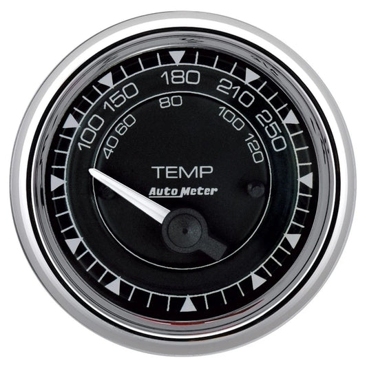 Water Temperature Gauge - Chrono Series - 100-250 psi - Electric - Short Sweep - 2-1/16 in Diameter - Black Face - Each