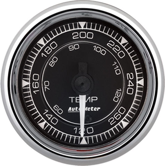 Water Temperature Gauge - Chrono Series - 120-280 psi - Electric - Full Sweep - 2-1/16 in Diameter - Black Face - Each