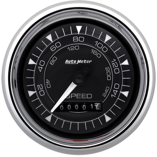 Speedometer - Chrono Series - 160 MPH - Electric - 3-3/8 in Diameter - Programmable - Black Face - Each