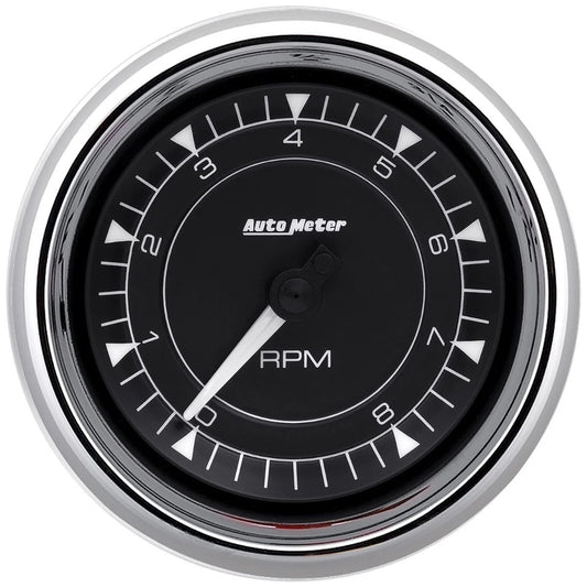 Tachometer - Chrono Series - 8000 RPM - Electric - 3-3/8 in Diameter - Dash Mount - Black Face - Each