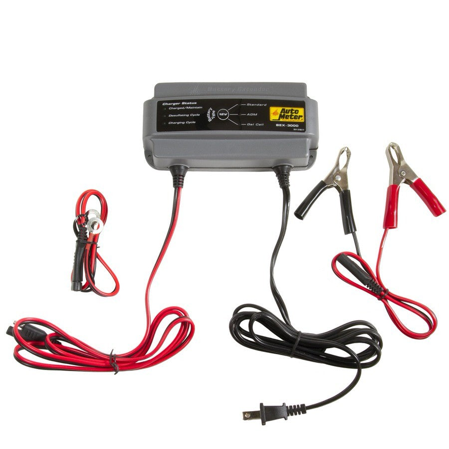 Battery Charger - Battery Extender - AGM - 12V - 3 amps - Indicator Lights - 3 Step Charging Program - Each