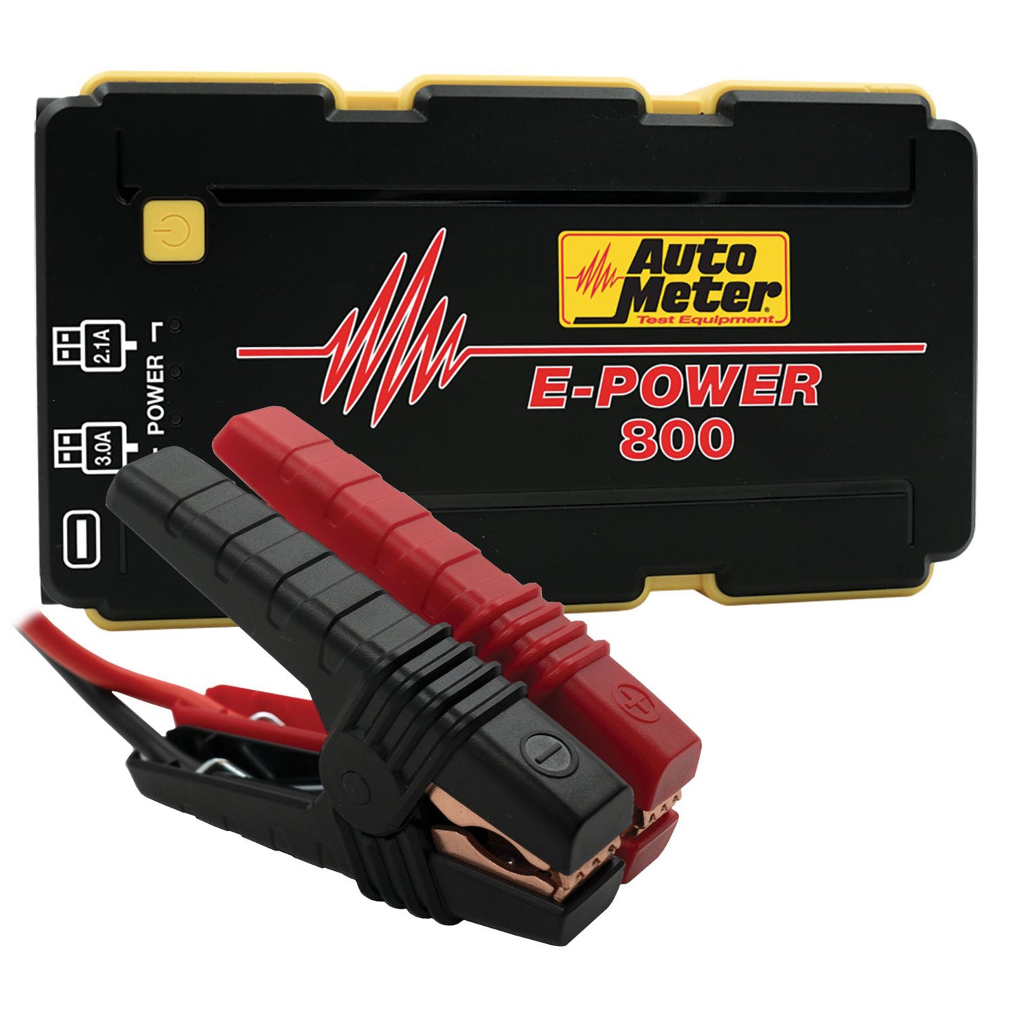 Portable Battery - E-Power 800 - Jump Starter - 800 amps 14.8 Volt - 2 ft Clamp-On Cables Included - LED Charge Indicator / Light - Kit