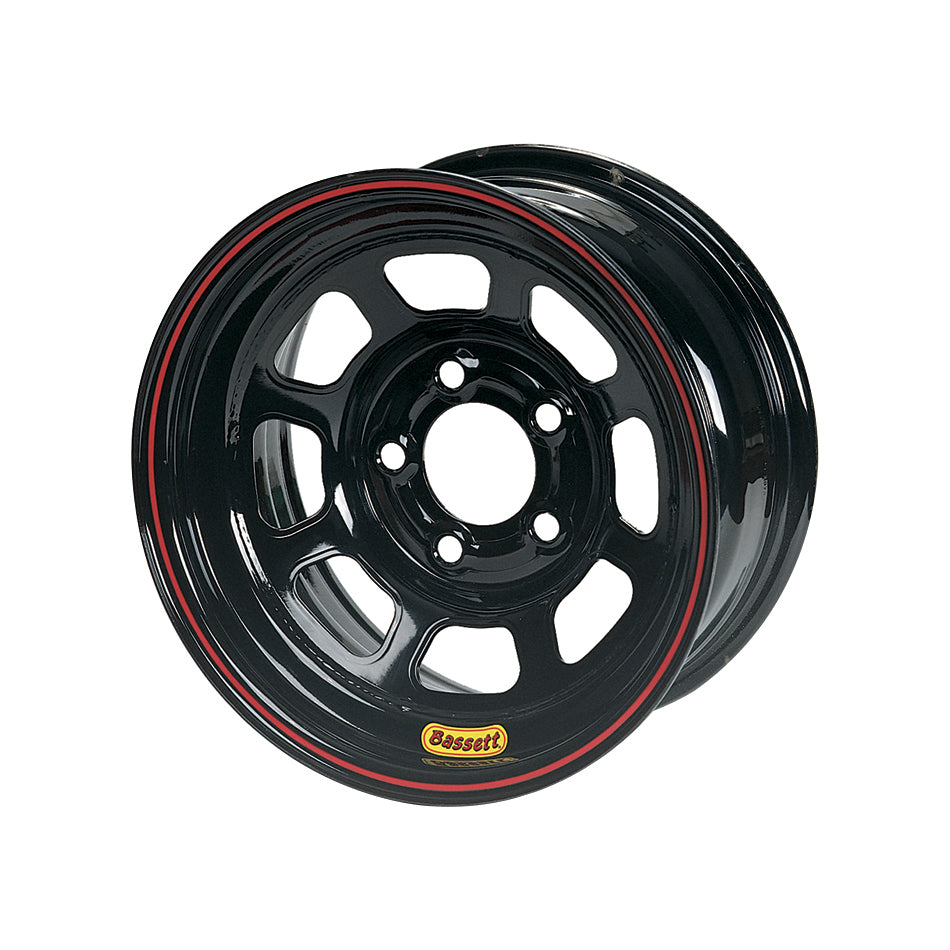 Wheel - 8 Spoke D-Hole - 14 x 7 in - 3.000 in Backspace - 5 x 4.50 in Bolt Pattern - Steel - Black Powder Coat - Each