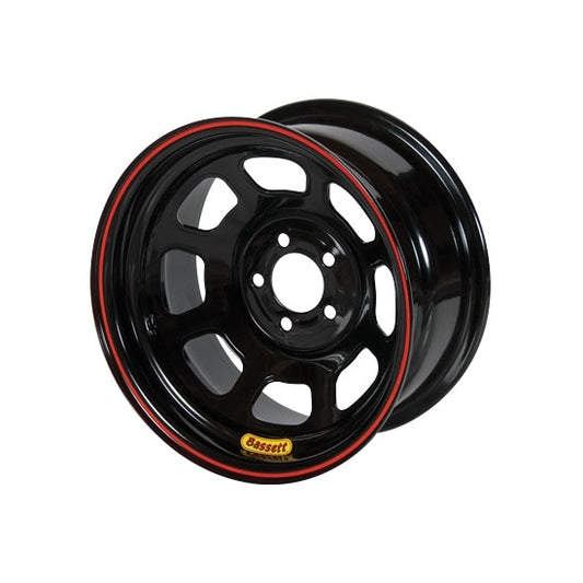 Wheel - 8 Spoke D-Hole Lightweight - 14 x 7 in - 3.750 in Backspace - 5 x 4.50 in Bolt Pattern - Steel - Black Powder Coat - Each