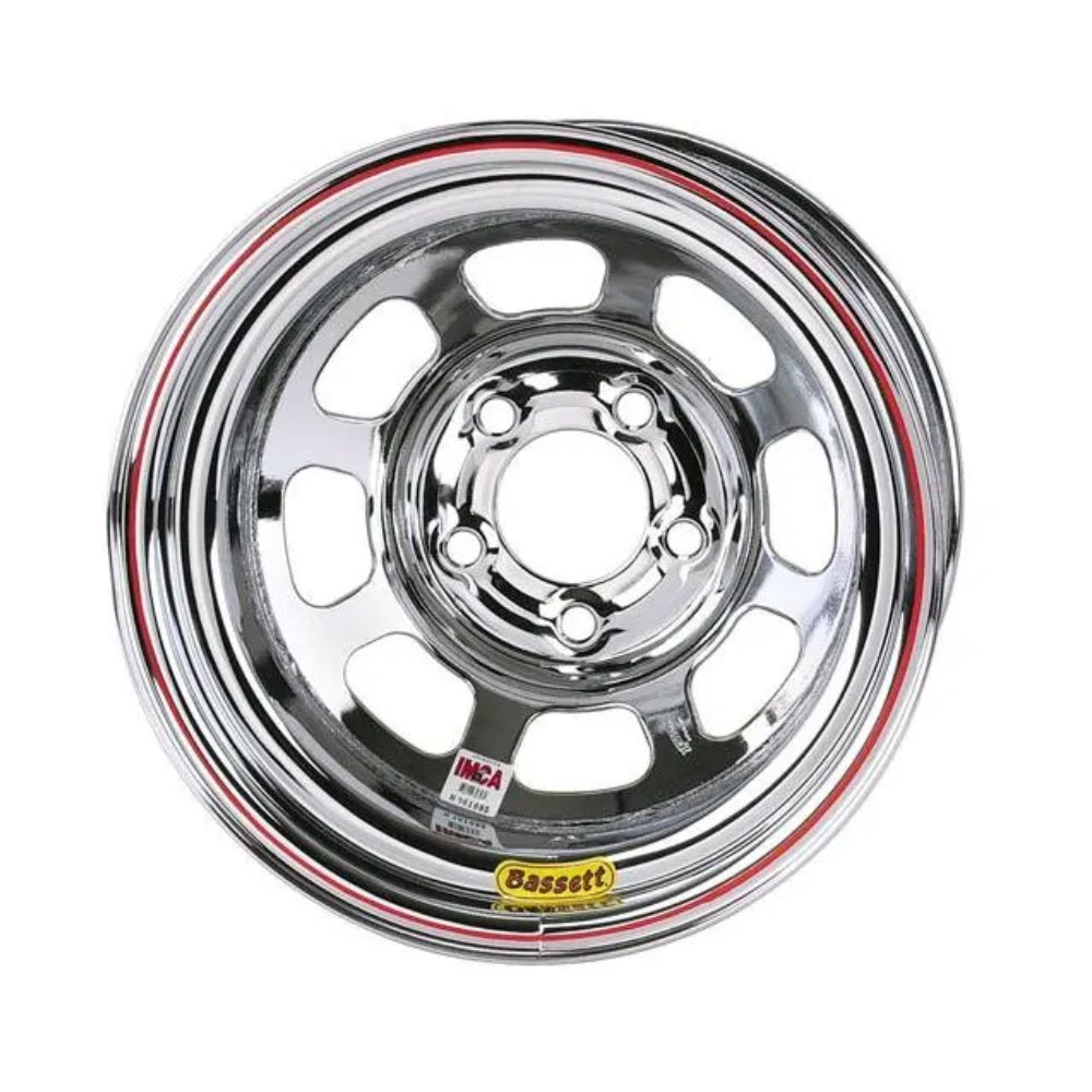 Wheel - 8 Spoke D-Hole Lightweight - 14 x 7 in - 3.000 in Backspace - 4 x 100 mm Bolt Pattern - Steel - Chrome - Each