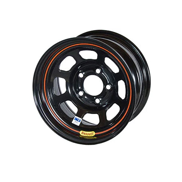 Wheel - 8 Spoke D-Hole Lightweight - 14 x 7 in - 3.000 in Backspace - 5 x 100 mm Bolt Pattern - Steel - Black Powder Coat - Each