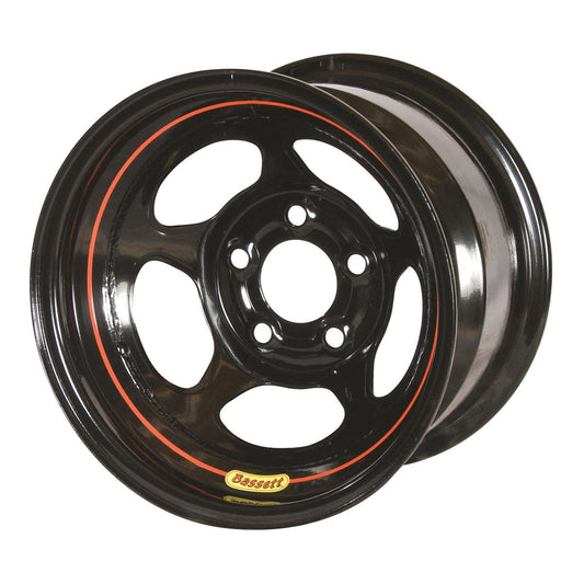 Wheel - Five-Spoke Inertia - 15 x 10 in - 3.000 in Backspace - 5 x 5.00 in Bolt Pattern - Steel - Black Powder Coat - Each