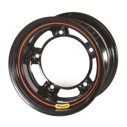 Wheel - 8 Spoke D-Hole Lightweight - 15 x 10 in - 7.000 in Backspace - Wide 5 Bolt Pattern - Steel - Black Powder Coat - Each