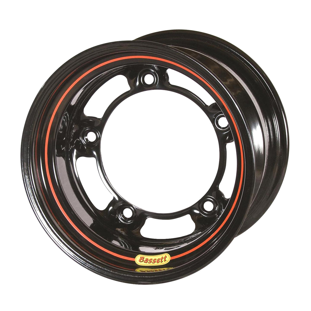 Wheel - 8 Spoke D-Hole Lightweight - 15 x 12 in - 3.000 in Backspace - Wide 5 Bolt Pattern - Steel - Black Powder Coat - Each