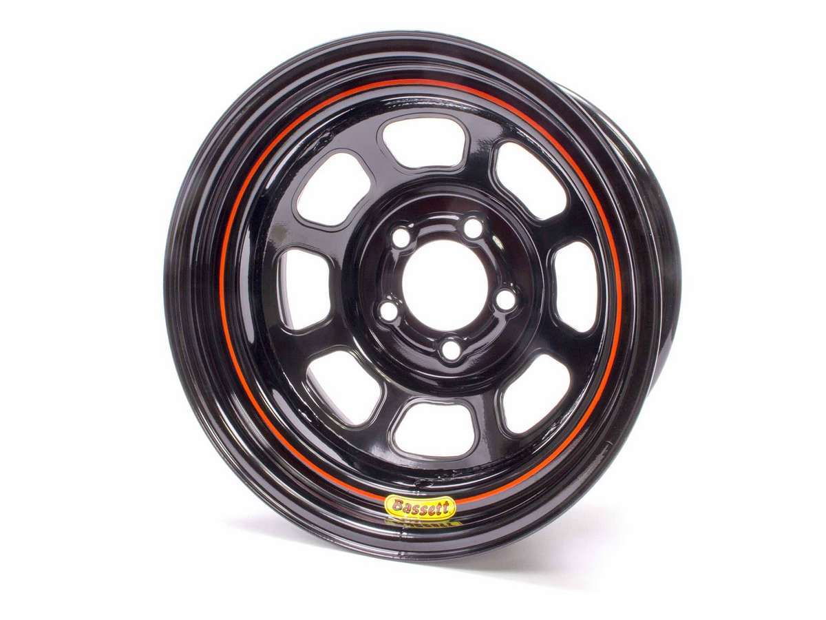 Wheel - DOT Street Legal - 15 x 7 in - 3.75 in Backspace - 5 x 4.50 in Bolt Pattern - Steel - Black Powder Coat - Each