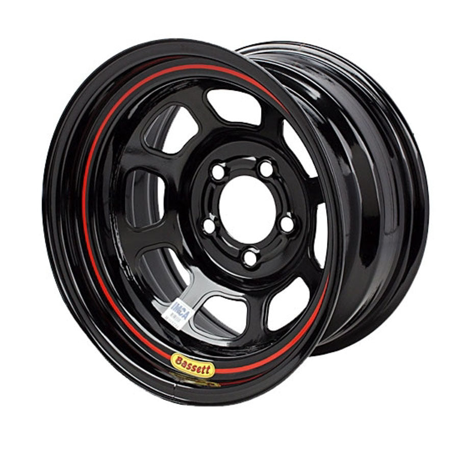 Wheel - DOT Street Legal - 15 x 7 in - 3.000 in Backspace - 5 x 100 mm Bolt Pattern - Steel - Black Powder Coat - Each