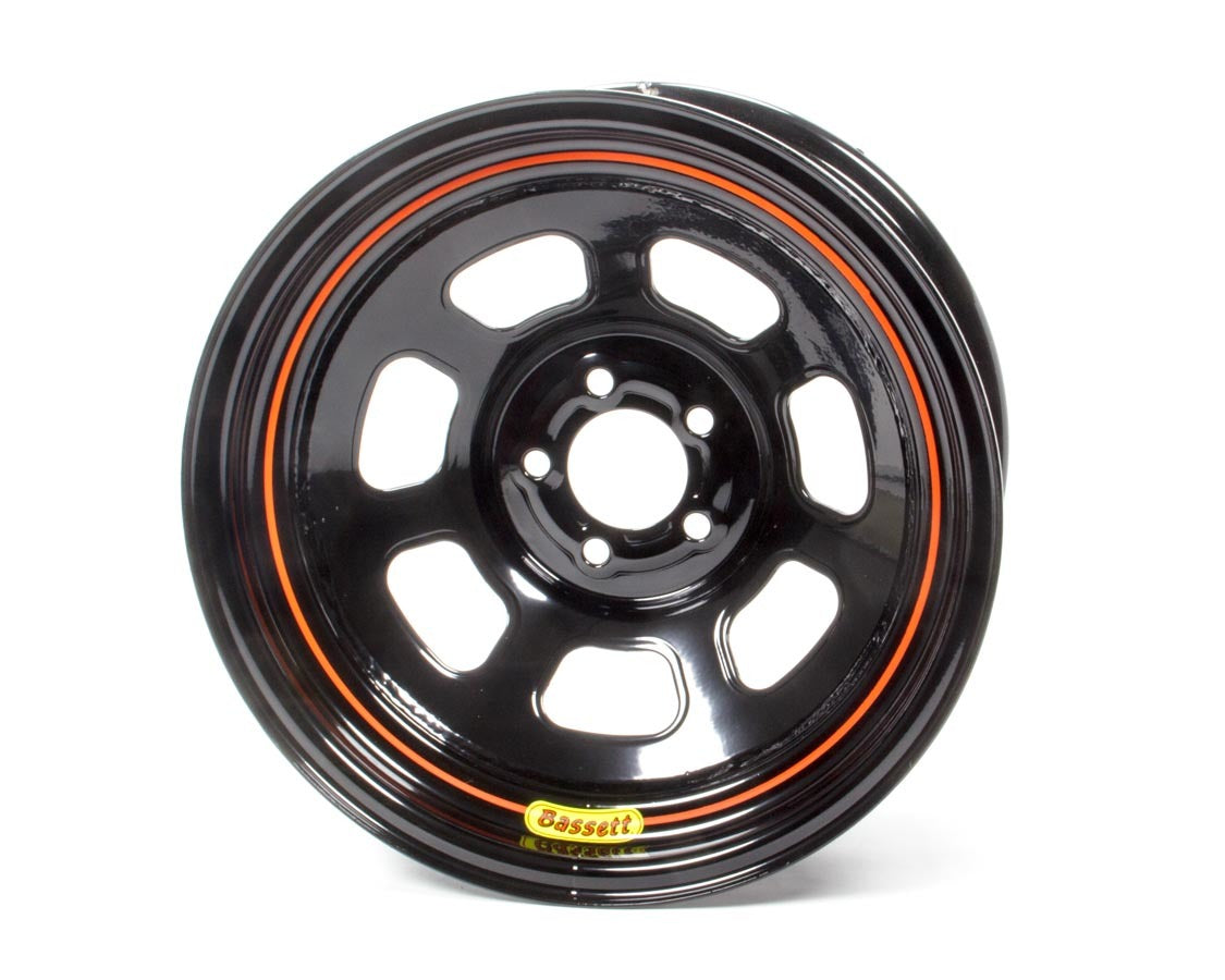 Wheel - 8 Spoke D-Hole Lightweight - 15 x 7 in - 3.000 in Backspace - 5 x 100 mm Bolt Pattern - Steel - Black Powder Coat - Each