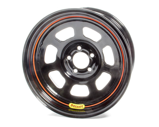 Wheel - 8 Spoke D-Hole Lightweight - 15 x 7 in - 4.000 in Backspace - 5 x 100 mm Bolt Pattern - Steel - Black Powder Coat - Each