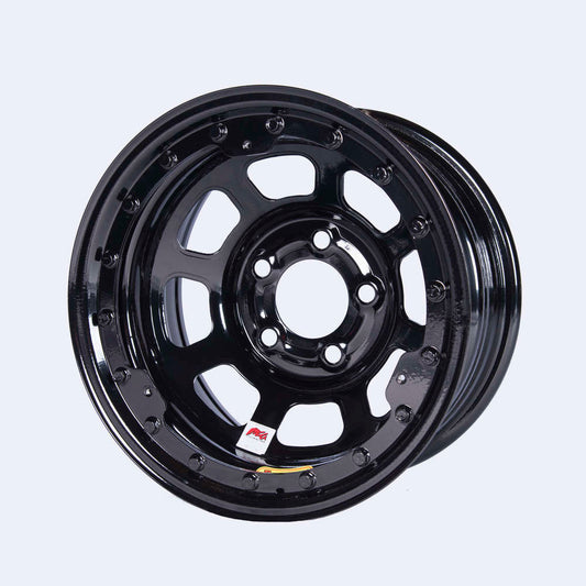 Wheel - D-Hole Beadlock - 15 x 8 in - 3.000 in Backspace - 5 x 5.00 in Bolt Pattern - Beadlock - Steel - Black Powder Coat - Each