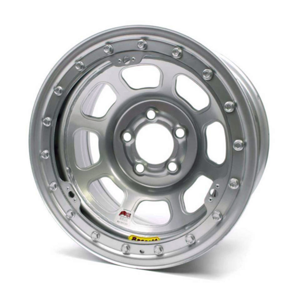 Wheel - D-Hole Beadlock - 15 x 8 in - 3.000 in Backspace - 5 x 5.00 in Bolt Pattern - Beadlock - Steel - Silver Powder Coat - Each