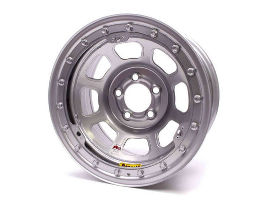 Wheel - D-Hole Beadlock - 15 x 8 in - 5.000 in Backspace - 5 x 5.00 in Bolt Pattern - Beadlock - Steel - Silver Powder Coat - Each