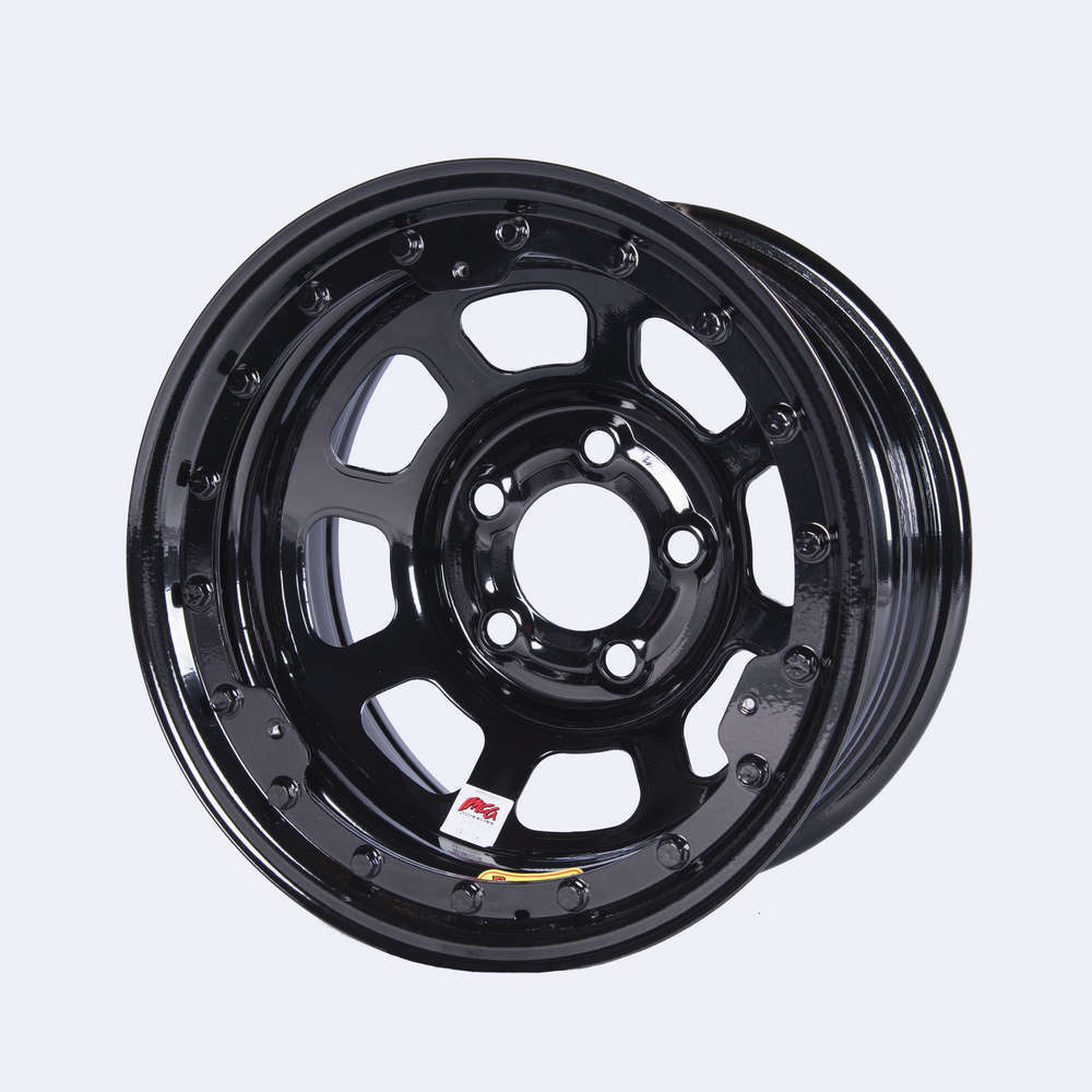 Wheel - D-Hole Beadlock - 15 x 8 in - 2.000 in Backspace - 5 x 4.75 in Bolt Pattern - Beadlock - Steel - Black Powder Coat - Each