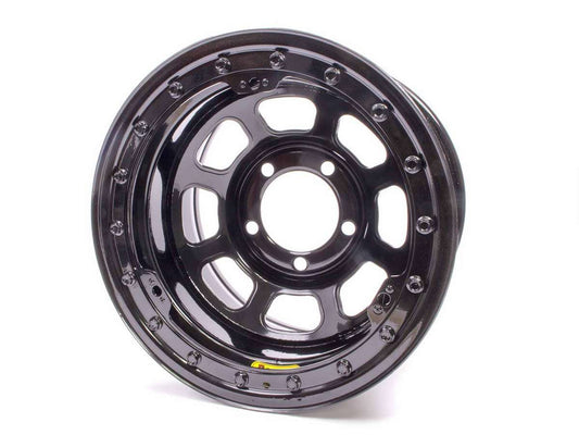 Wheel - D-Hole Lightweight - 15 x 8.75 in - 2.000 in Backspace - 5 x 5.00 in Bolt Pattern - Beadlock - Steel - Black Powder Coat - Each