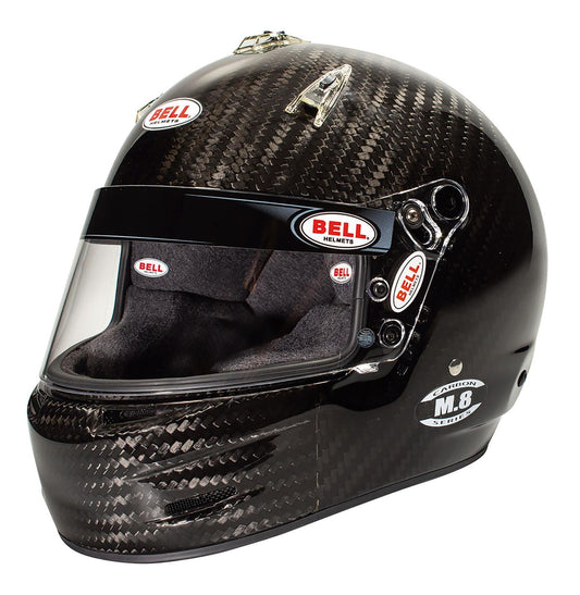 Helmet - M8 - Snell SA2020 - FIA Approved - Head and Neck Support Ready - Carbon Fiber - Size 7-1/8 - Each