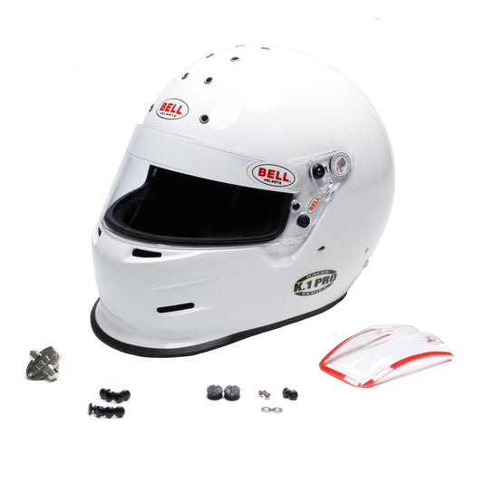 Helmet - K-1 Pro - Full Face - Snell SA2020 - Head and Neck Support Ready - White - X-Large - Each