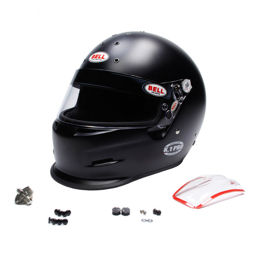 Helmet - K-1 Pro - Full Face - Snell SA2020 - Head and Neck Support Ready - Flat Black - X-Small - Each