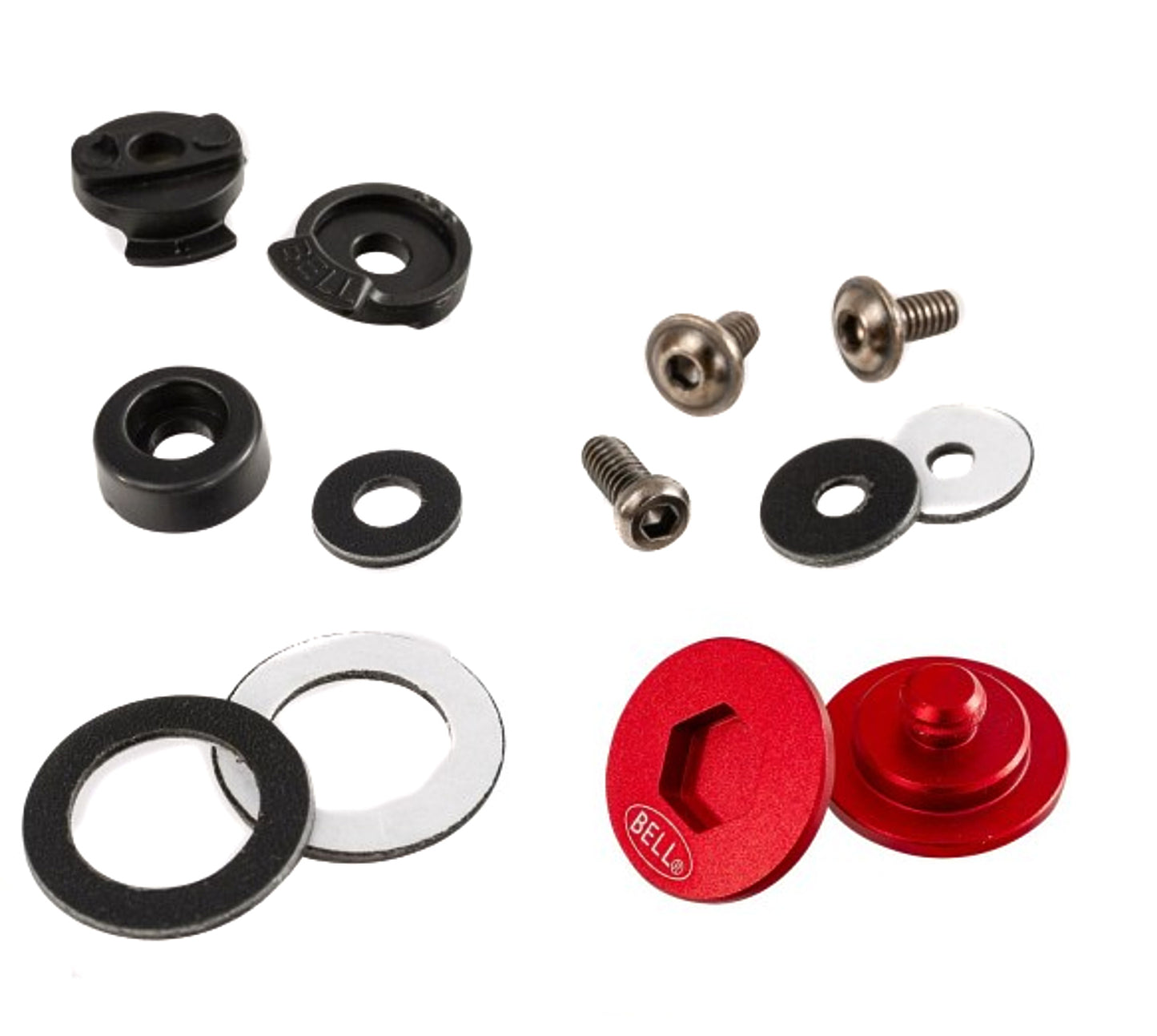 Helmet Shield Pivot Repair - SE07 / SE077 Style - Red - Kit
