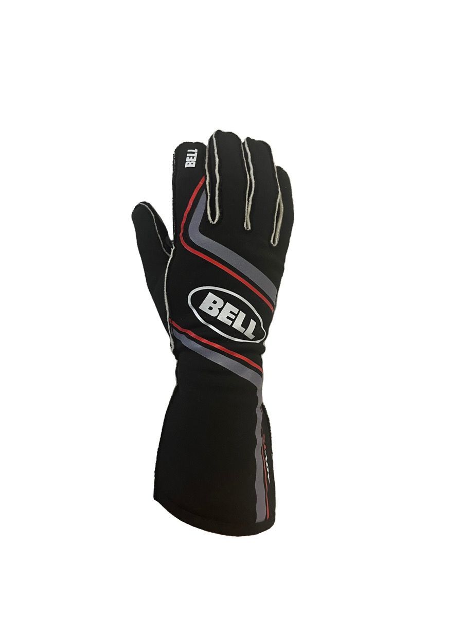 Driving Gloves - ADV-TX - SFI 3.3/5 - Double Layer - Nomex - Elastic Cuff - Black / Red - X-Large - Pair