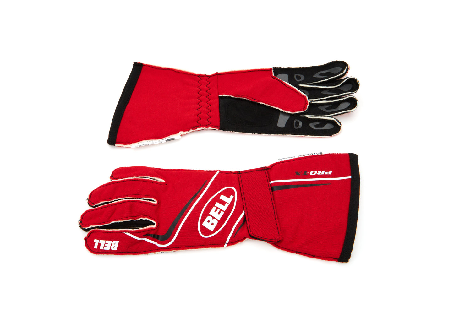 Driving Gloves - Pro-TX - SFI 3.3/5 - Double Layer - Fire Retardant Fabric - Elastic Cuff - Red / Black - 2X-Large - Pair
