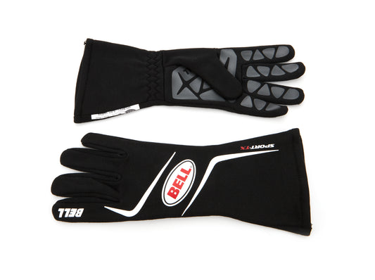 Driving Gloves - Sport-TX - SFI 3.3/5 - Double Layer - Fire Retardant Fabric - Elastic Cuff - Black / Red - Small - Pair